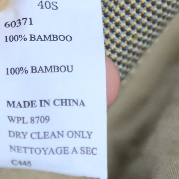 Arnold Brant 100% Bamboo Single Breasted Tailored Blazer Jacket Size 40S - Picture 5 of 9